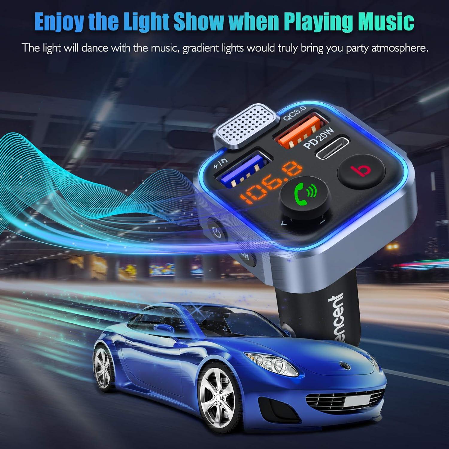 Bluetooth V5.3 FM Transmitter Auto Radio Adapter Freisprecheinrichtung