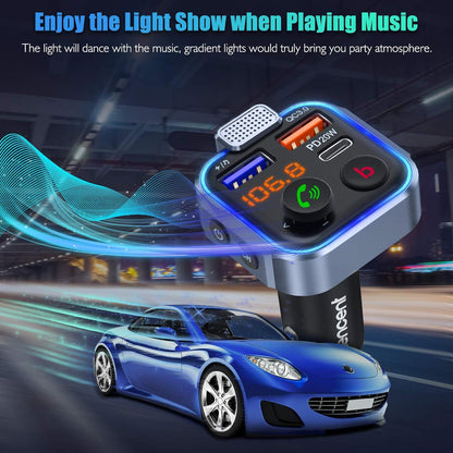 Bluetooth V5.3 FM Transmitter Auto Radio Adapter Freisprecheinrichtung
