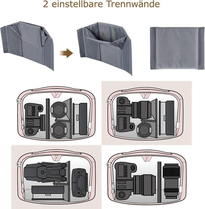 Große Kameratasche Umhängetasche DSLR SLR Zubehör Schutz Rosa