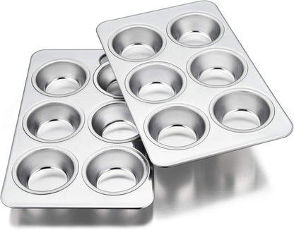 Muffinform Edelstahl Backblech Set 6er Muffins Cupcakes Brownies