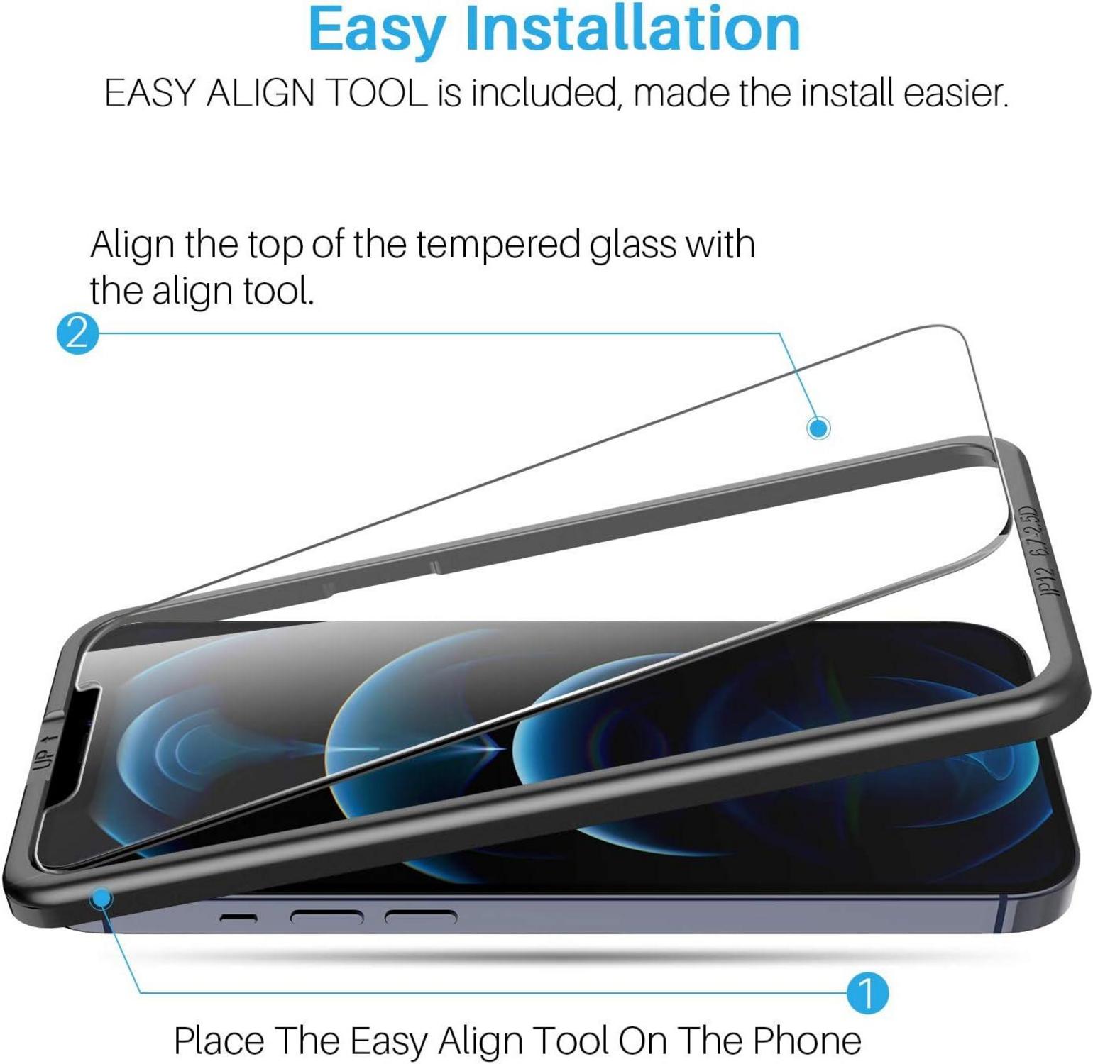 Displayschutzfolie 3er Set für iPhone 12 Pro Max Brillenschutz