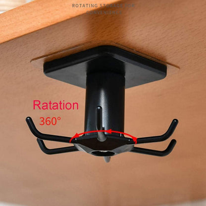 Küchenutensilien Hakenleiste 360° Drehung Schwarz 2er Set