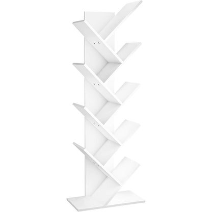 YITAHOME Bücherregal 9 Ebenen Weiß Holz Industrie Standregal