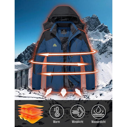 Herren Winter Skijacke Fleece Gefüttert Outdoor Wasserdicht