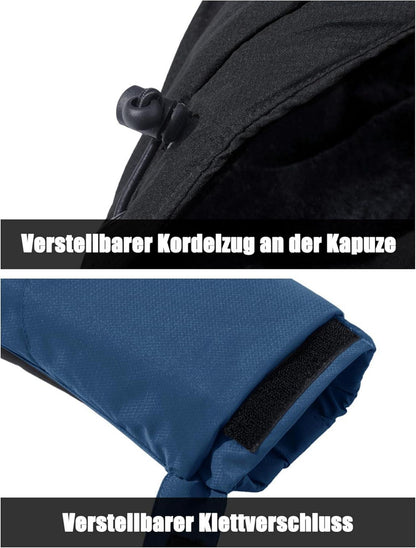 Herren Winter Skijacke Fleece Softshelljacke Wasserdicht M Blau
