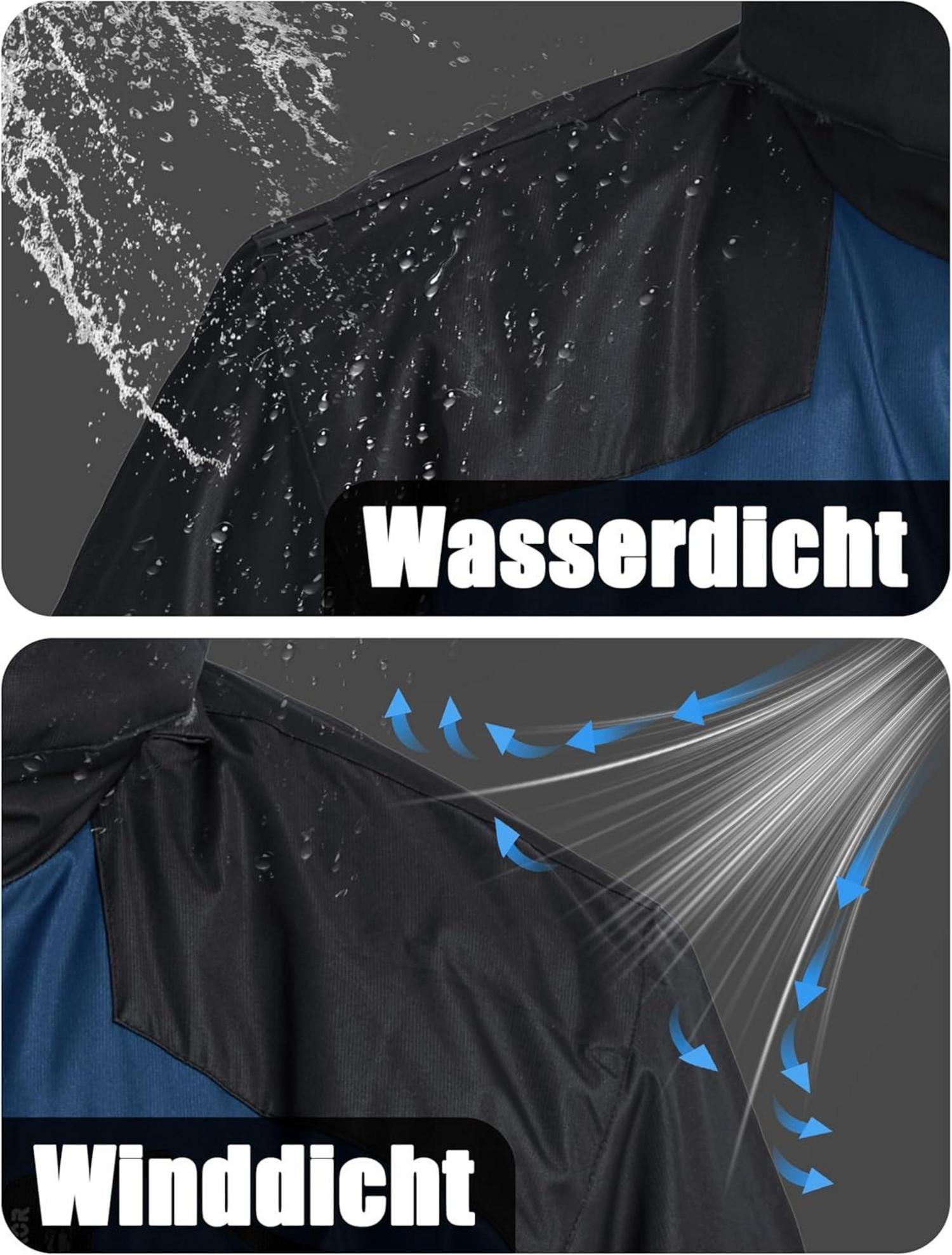 Herren Winter Skijacke Fleece Gefüttert Softshelljacke Winddicht Wasserdicht Atmungsaktiv XL Denim Blue