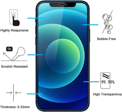 Panzer Schutz Glas iPhone 12 Pro Displayschutz 9H Härte 2