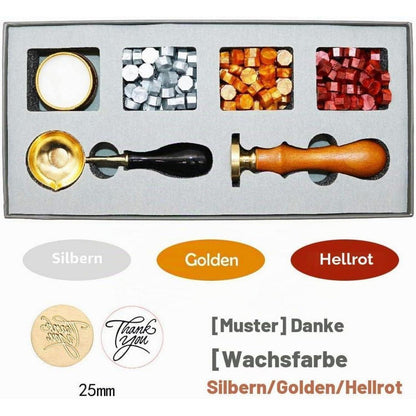 Wachssiegel Stempel Set mit Wachsperlen & Zubehör