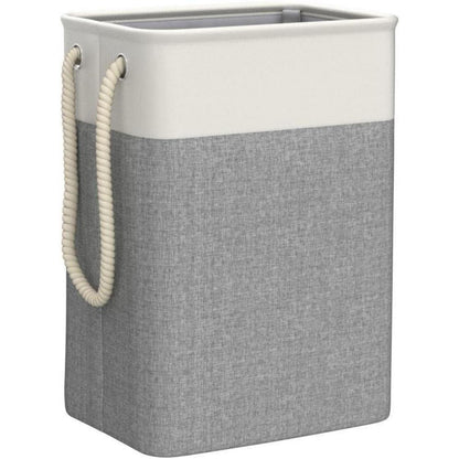 Großer faltbarer Wäschekorb 78L Beige + Grau