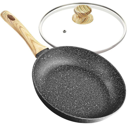 Große Antihaft Pfanne mit Deckel 30cm Schwarz Induktion