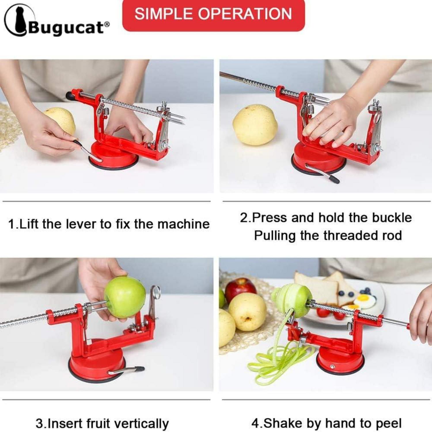 Apfelschäler Profi 3in1 Obstschneider Spiralschneider Premium-Qualität