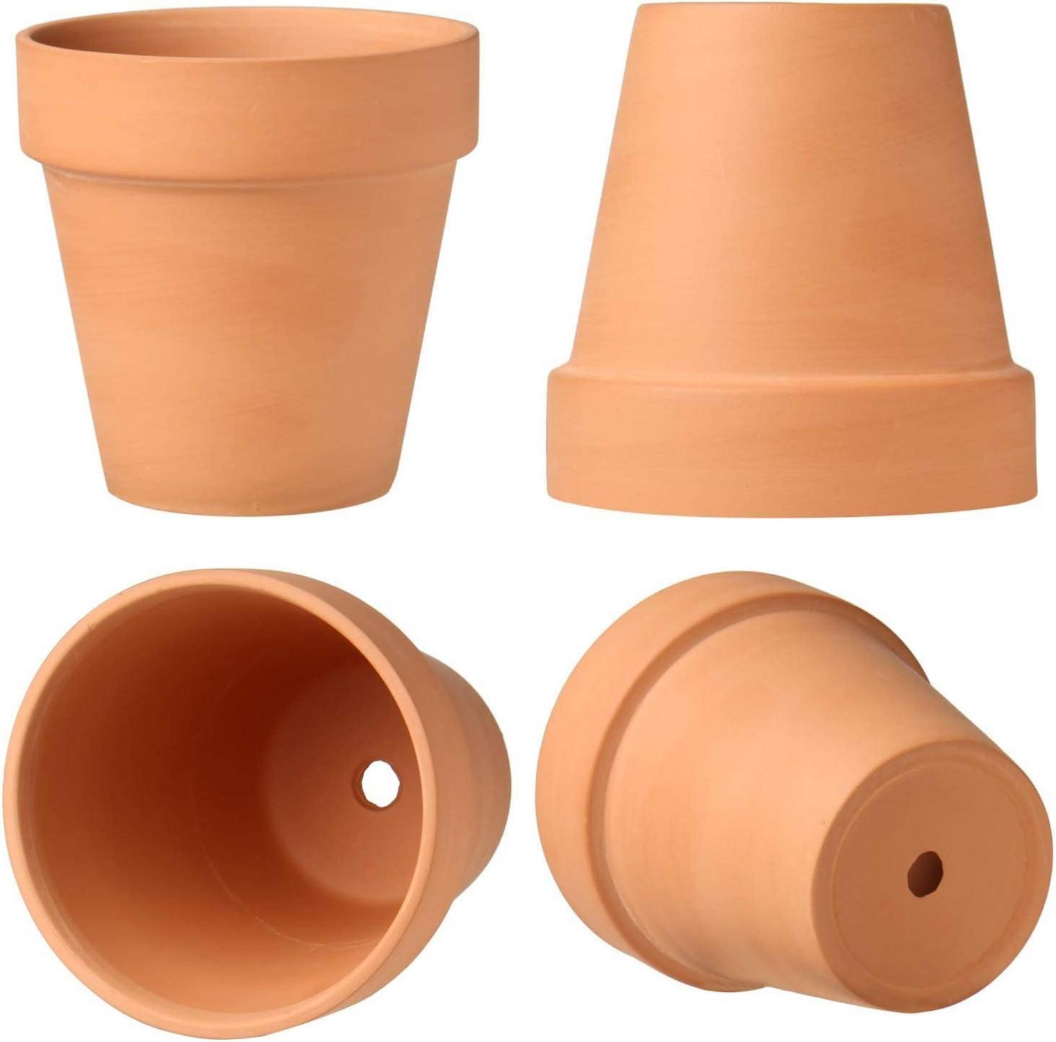 6er Set Terrakotta Töpfe mit Untersetzer 13x13 cm Sukkulenten