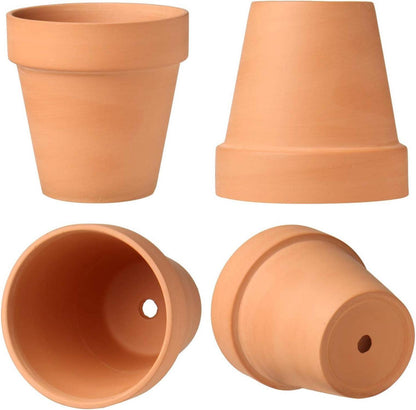 6er Set Terrakotta Töpfe mit Untersetzer 13x13 cm Sukkulenten