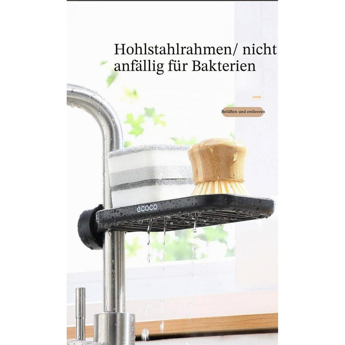 Duschregal ohne Bohren, Grau & Schwarz