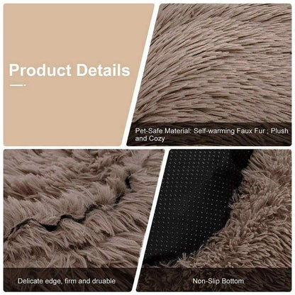 Donut Hundebett Deluxe – Weiches Plüsch Sofa 120cm Braun