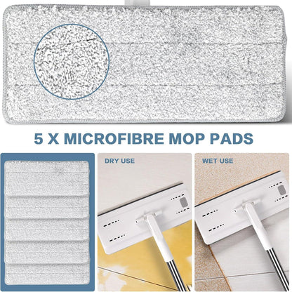 Masthome Wischmopp Set mit Eimer und 5 Mikrofaser-Pads