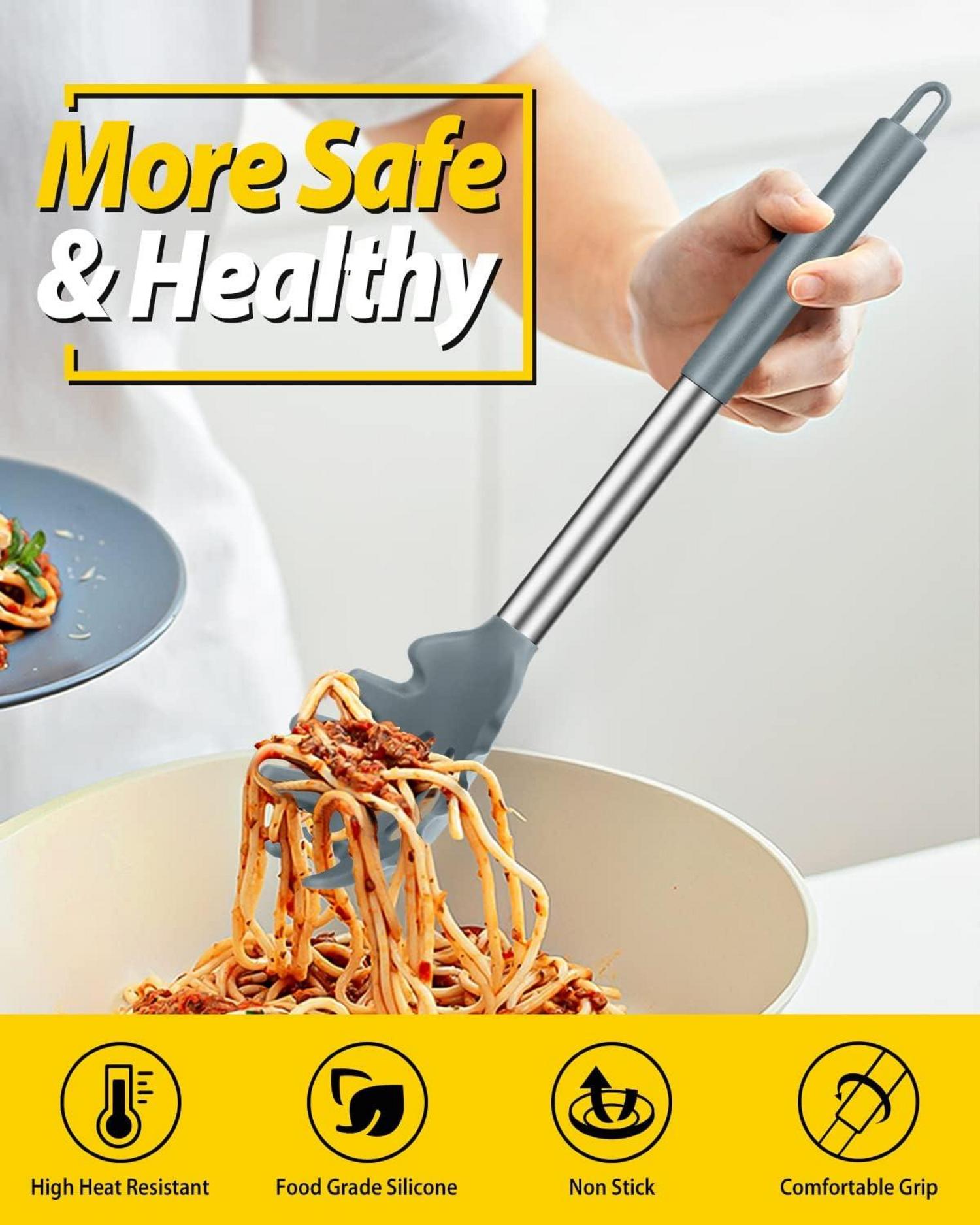 Silikon Spaghettilöffel Set Hitzebeständig Nudellöffel Küche BPA frei