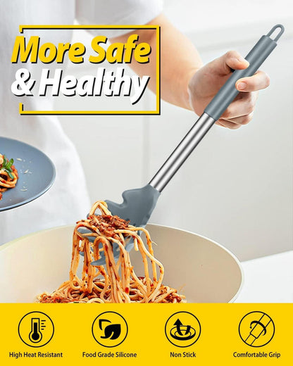 Silikon Spaghettilöffel Set Hitzebeständig Nudellöffel Küche BPA frei