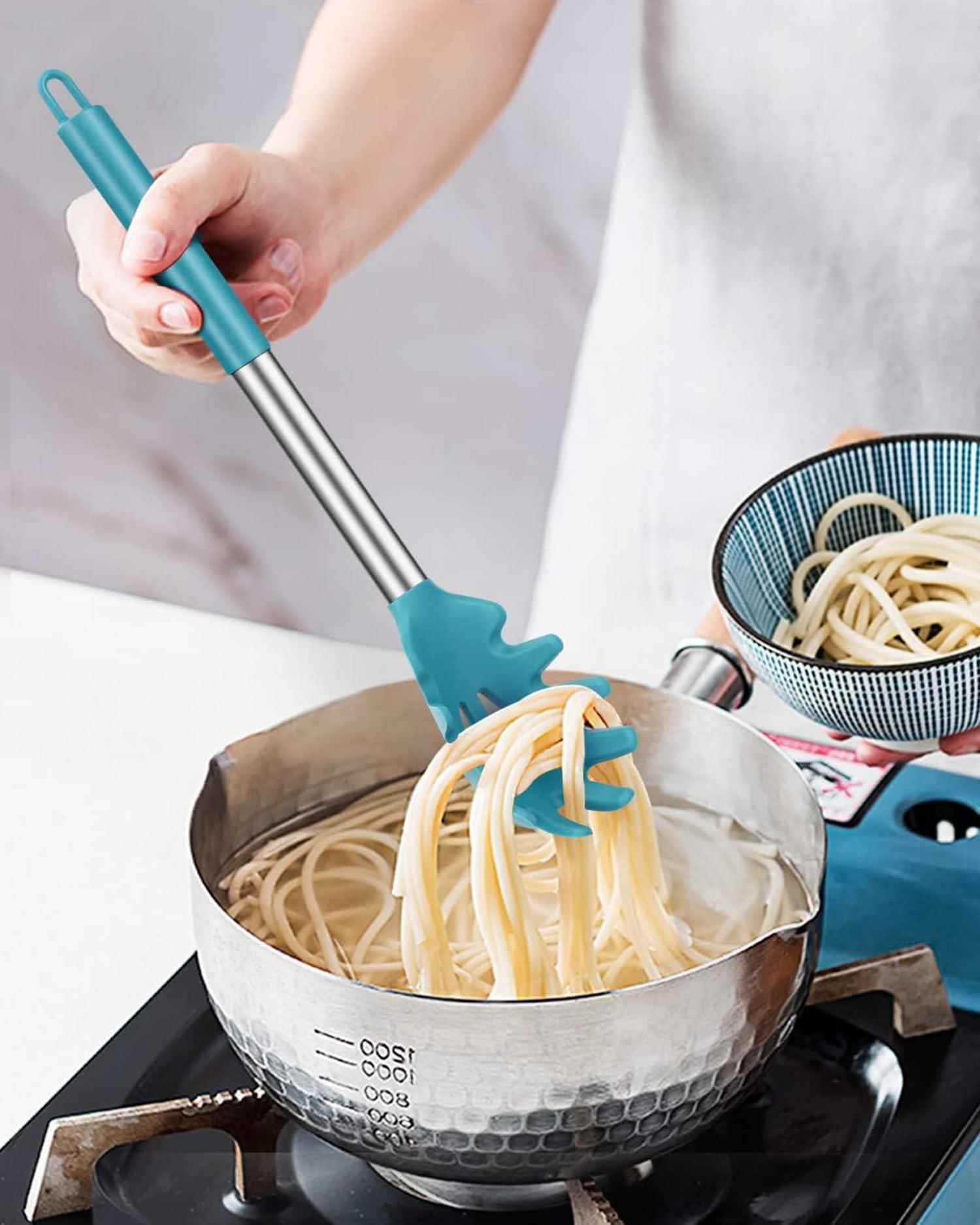 Bundlepro 2er Silikon Spaghettilöffel Set Küche hitzebeständig BPA-frei