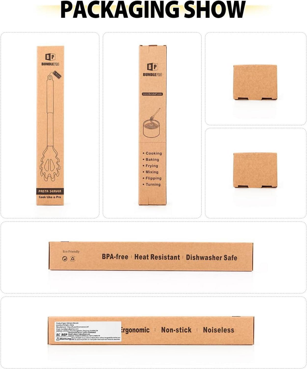 Bundlepro Silikon Spaghettilöffel Set für Küche, hitzebeständig, BPA-frei