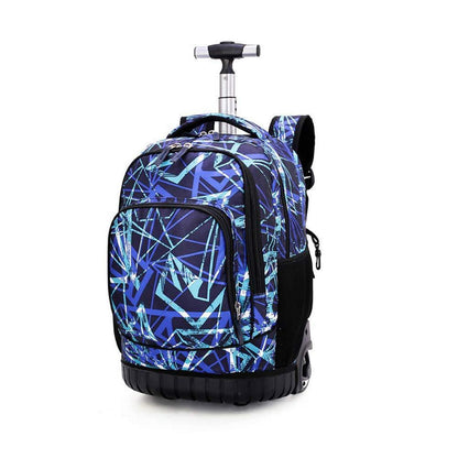Kinder Trolley Rucksack mit Rollen – Blau, Große Kapazität