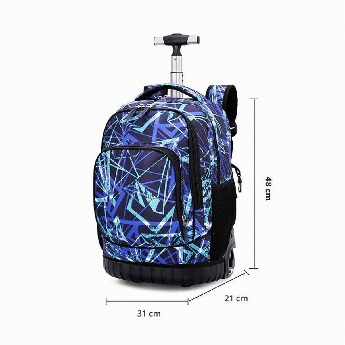 Kinder Trolley Rucksack mit Rollen – Blau, Große Kapazität