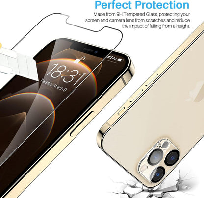 3er Pack LK iPhone 12 Pro 6.1 Zoll Displayschutzfolie Glas 9H Härte