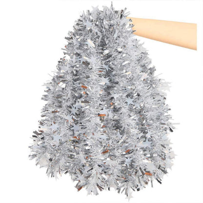 Silberne Lametta-Girlande 90cm – Weihnachtsdeko für Zuhause
