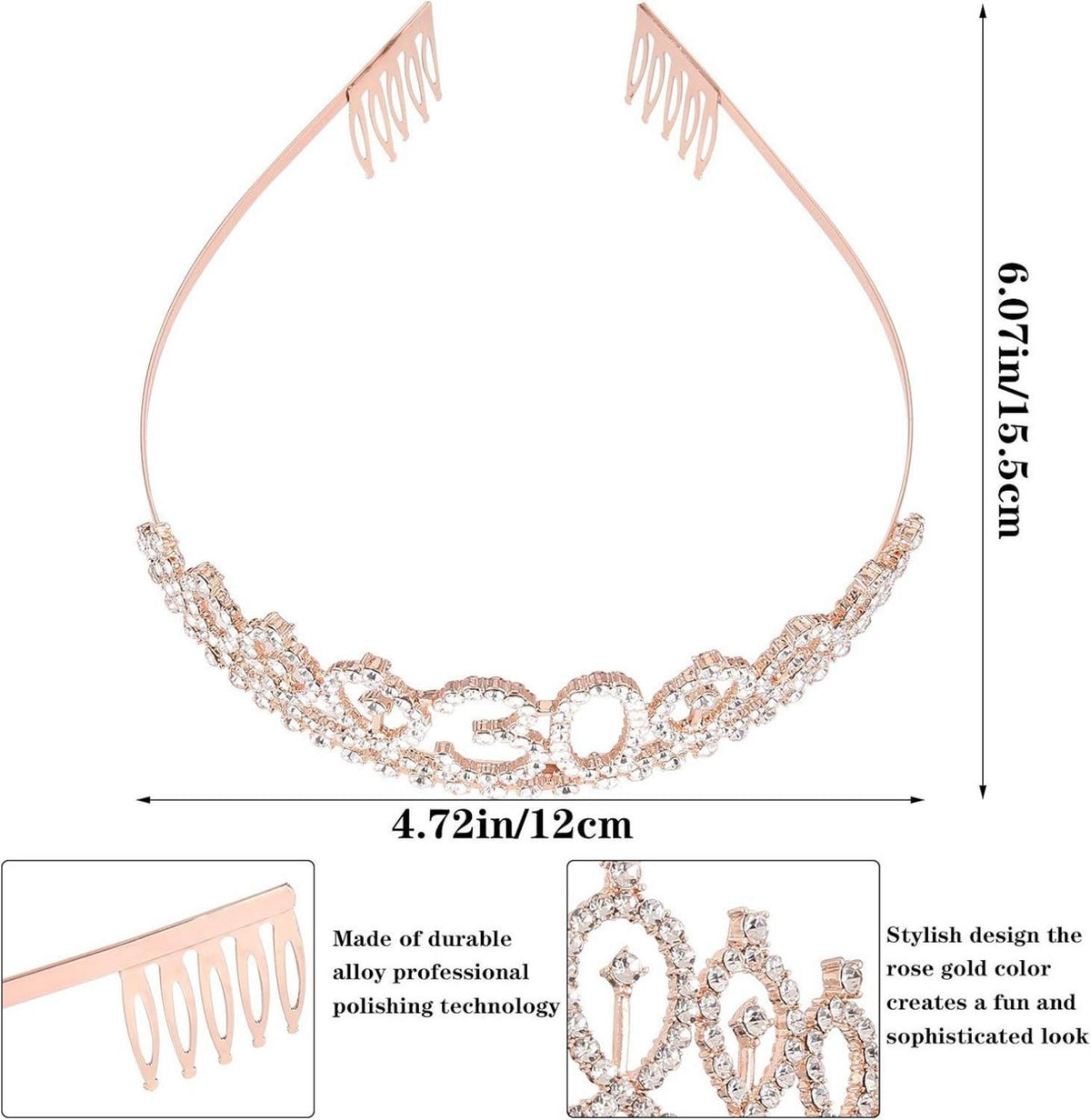 Geburtstagskrone Set Roségold Princess Birthday Accessoires