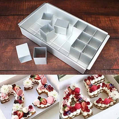 MEESOGA DIY Buchstaben Zahlen Backformen aus Aluminium - Verstellbare Kuchenform