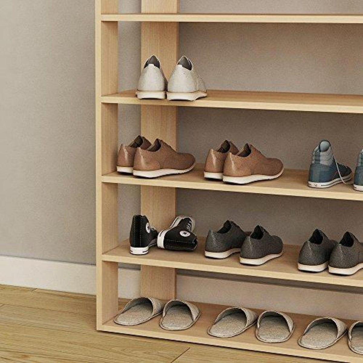 Holz Schuhregal 5 Ebenen – Schuhschrank für 20 Paar Schuhe
