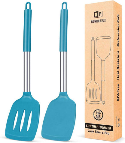 Silikon Pfannenwender antihaft, hitzebeständig, BPA-frei, 2er Set