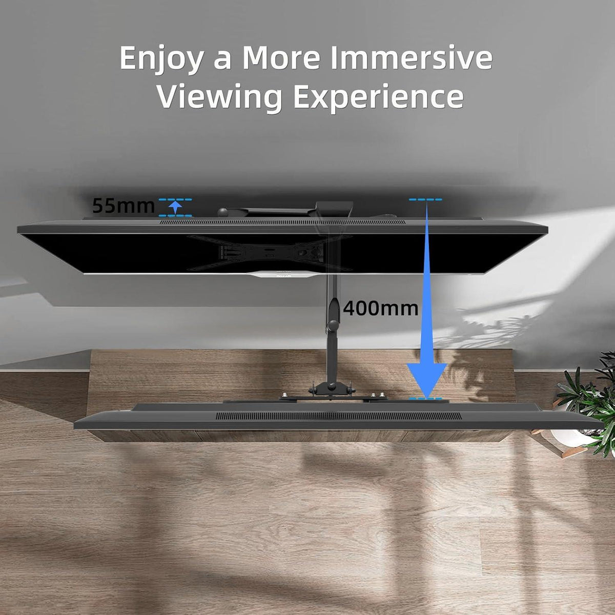 Schwenkbare TV Wandhalterung für 32-55 Zoll bis 31.8 Kg VESA 400x400mm