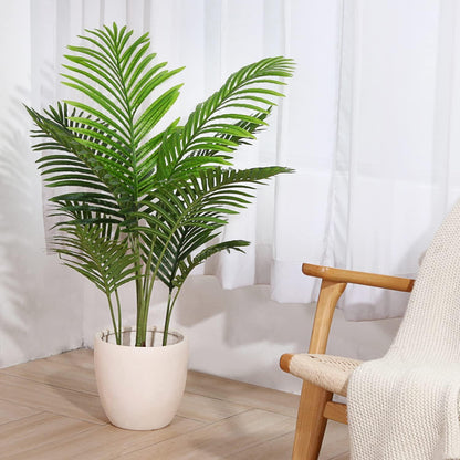 Künstliche Areca Palme 110 cm 10 Zweige Innen Außen Deko 2er Pack