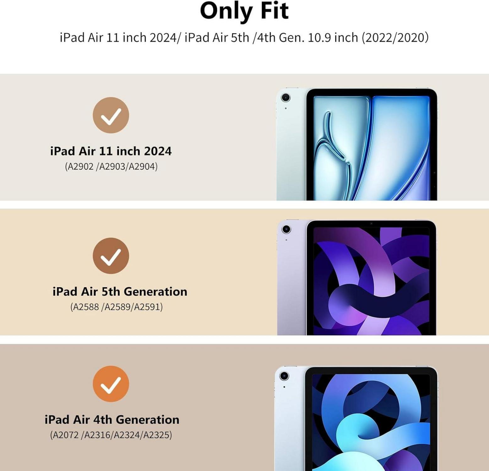 Schlanke iPad Air 11 Hülle Trifold Ständer Magnetisch