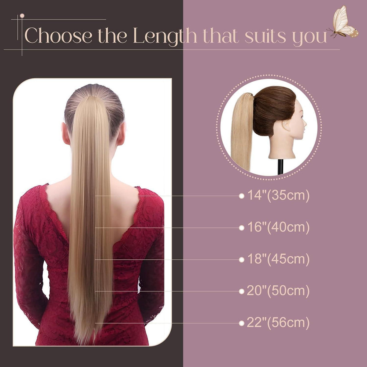 Remy Echthaar Zopf Extension 50cm #4/27 Mittelbraun Blond