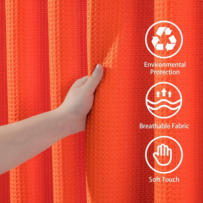 Waffel Duschvorhang Anti Schimmel Stoff Textil Badewanne 182x214cm Orange
