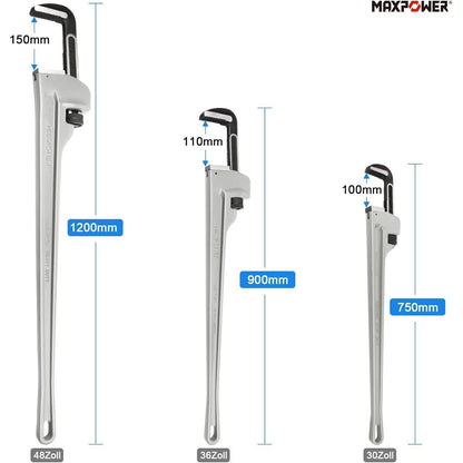 Rohrzange 750mm Aluminium Leicht & Robust für Sanitär & Heizung