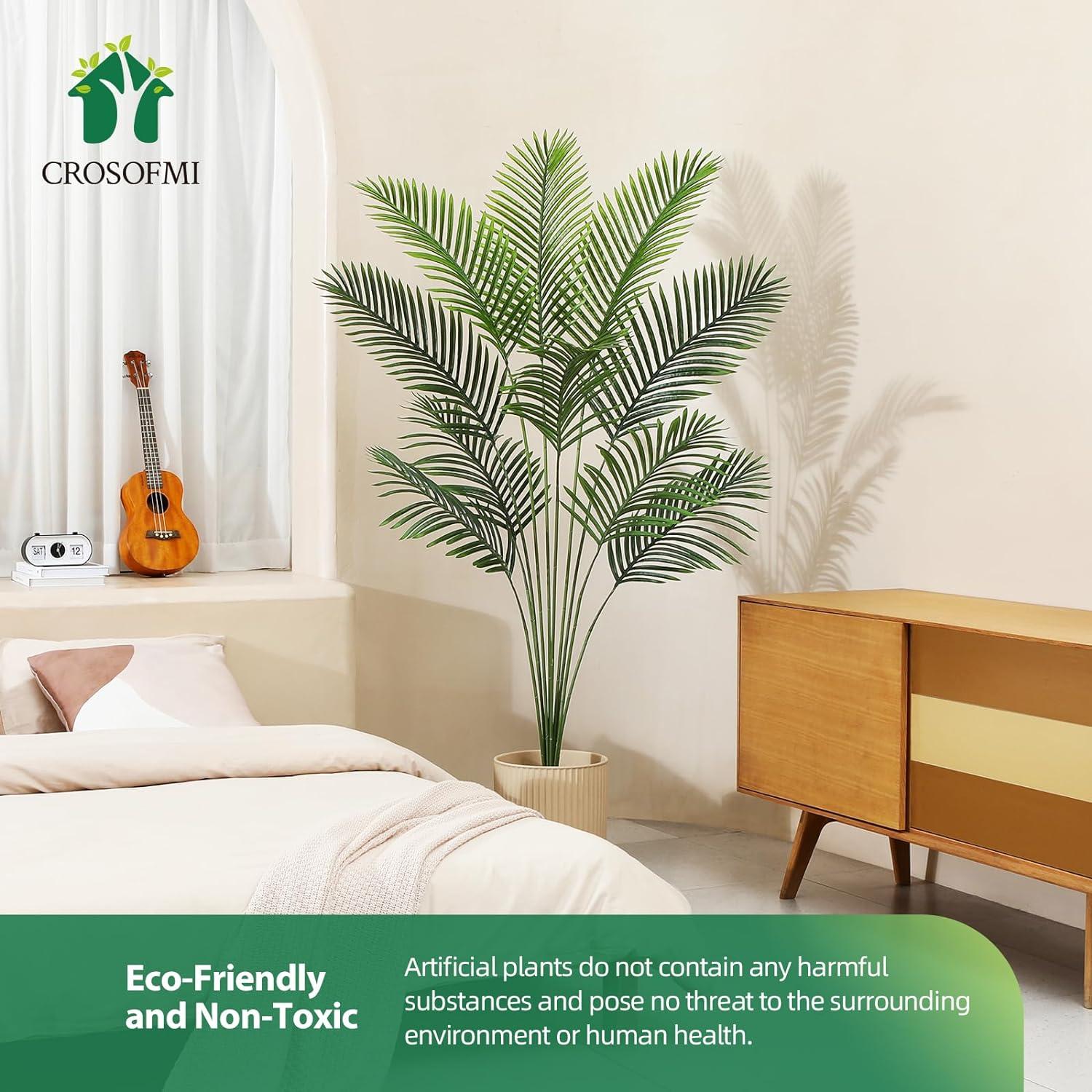 Kunstpflanze Palme 170 cm Plastik Künstliche Pflanze Groß Areca Wohnzimmer BalkonEOF