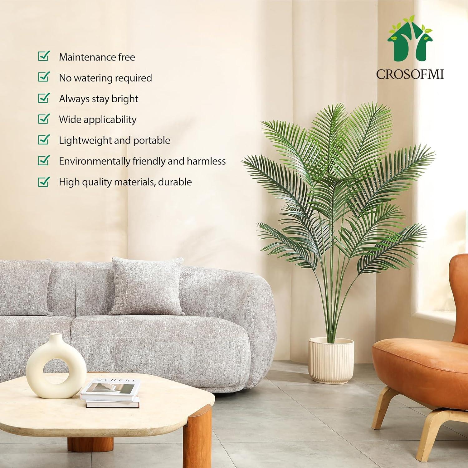 Kunstpflanze Palme 170cm groß künstlich Grün Deko Wohnzimmer Balkon