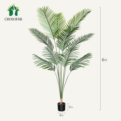 Kunstpflanze Palme 170 cm Plastik Künstliche Pflanze Areca im Topf