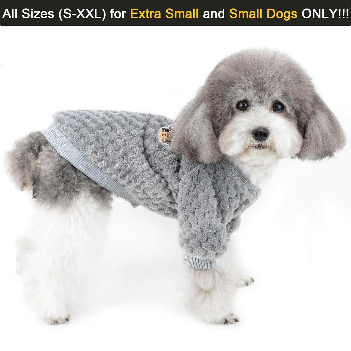 Hundepullover Fleece Wintermantel Grau M