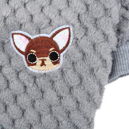 Hundepullover Fleece Wintermantel Grau M