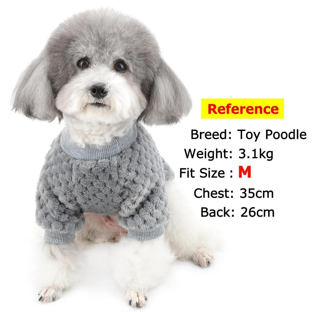 Hundepullover Fleece Wintermantel Grau XL