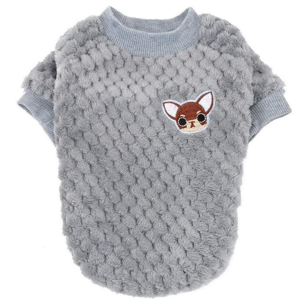 Hundepullover Fleece Wintermantel Größe L Grau