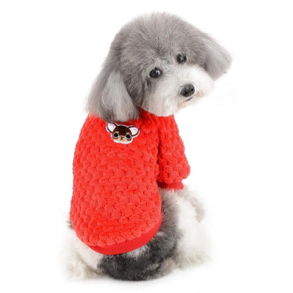 Hundepullover Fleece Warm Rot M