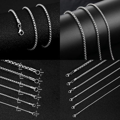 Edelstahl Seilketten Halskette für Damen und Herren, 2mm Breite, 80cm Länge