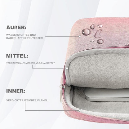 Voova Laptoptasche 17-17,3 Zoll Wasserdicht Stoßfest Pink