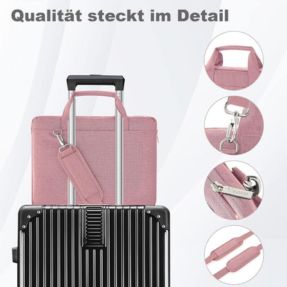 Voova Laptoptasche 17-17,3 Zoll Wasserdicht Stoßfest Pink
