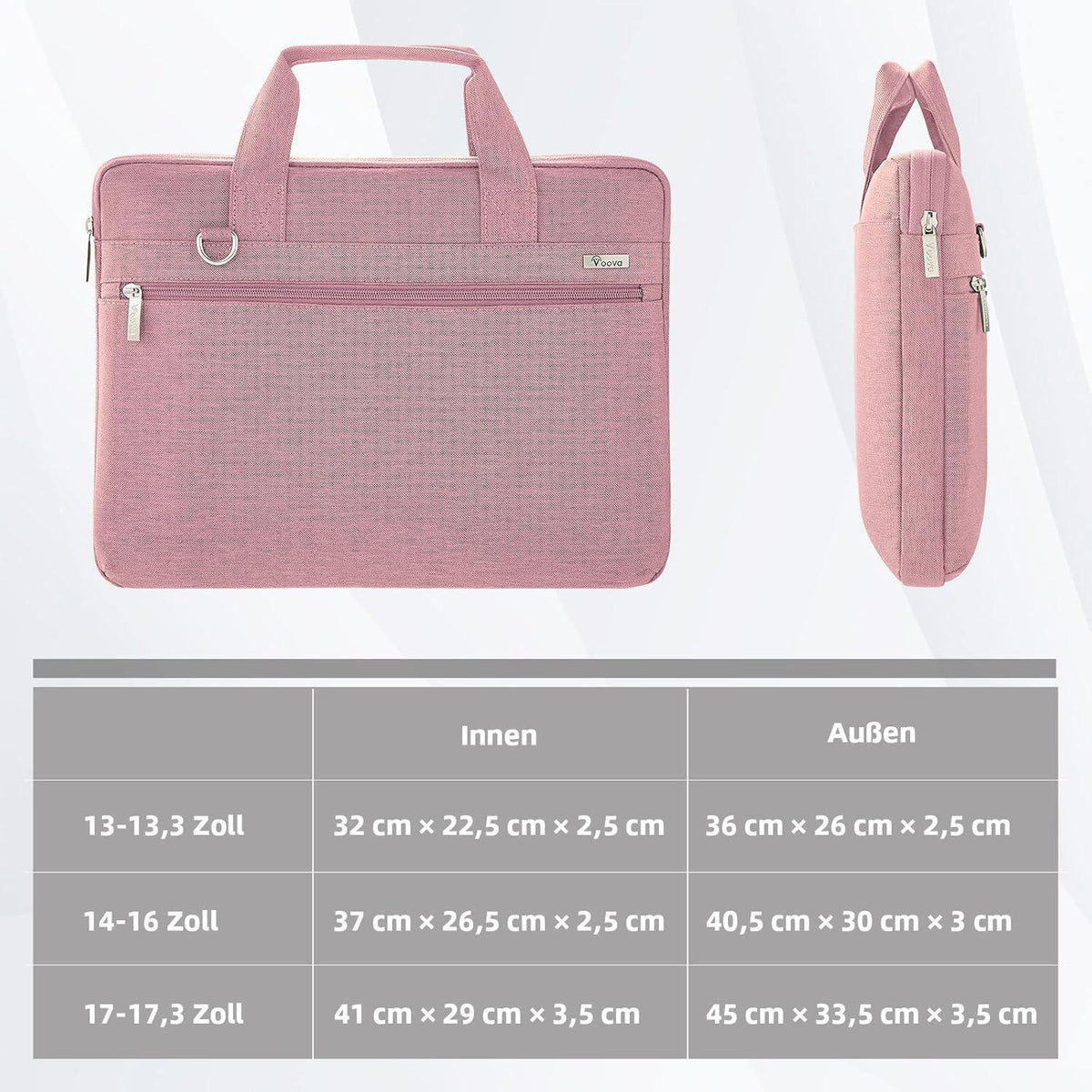 Voova Laptoptasche 360°Schutz Wasserdicht Stoßfest 17-17,3 Zoll